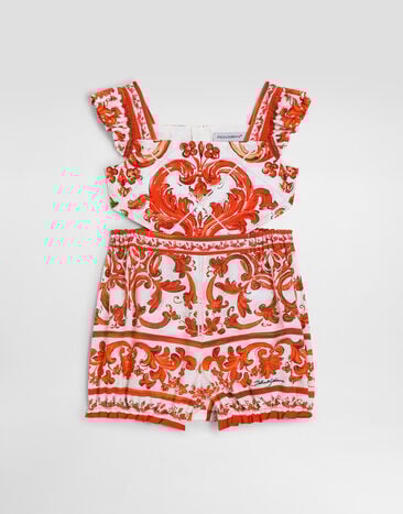 Dolce & Gabbana Majolica print poplin romper Multicolor L22O10G7P4N
