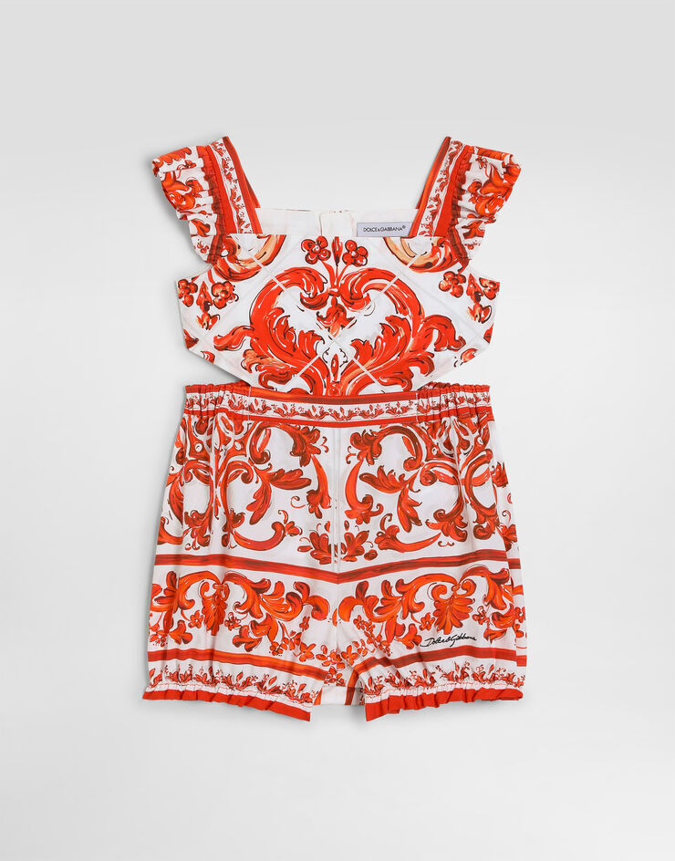 Dolce & Gabbana Majolica print poplin romper Multicolor L22O10G7P4N