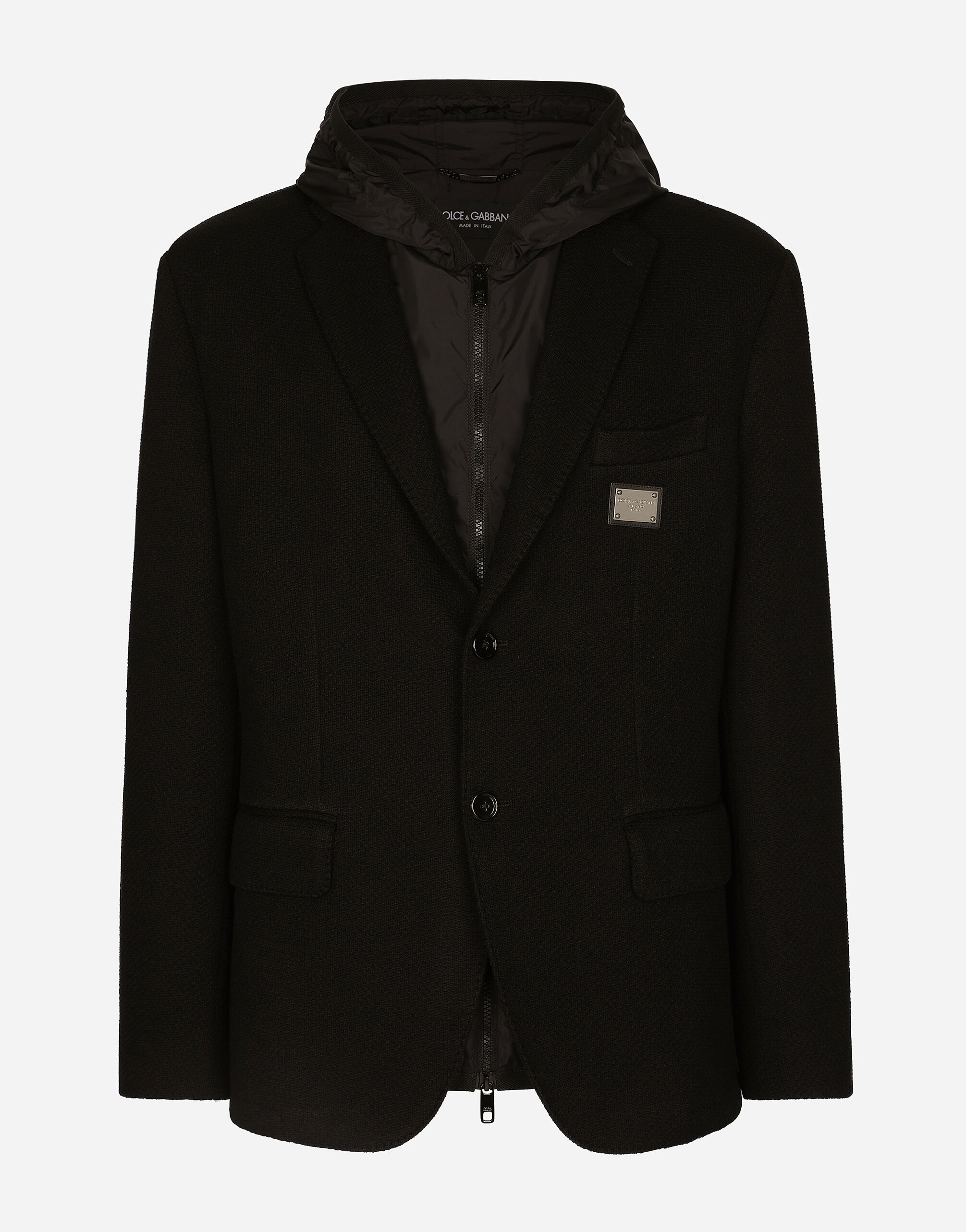 Dolce & Gabbana Hooded jersey jacket and nylon vest Black GW5OHTFUFMF