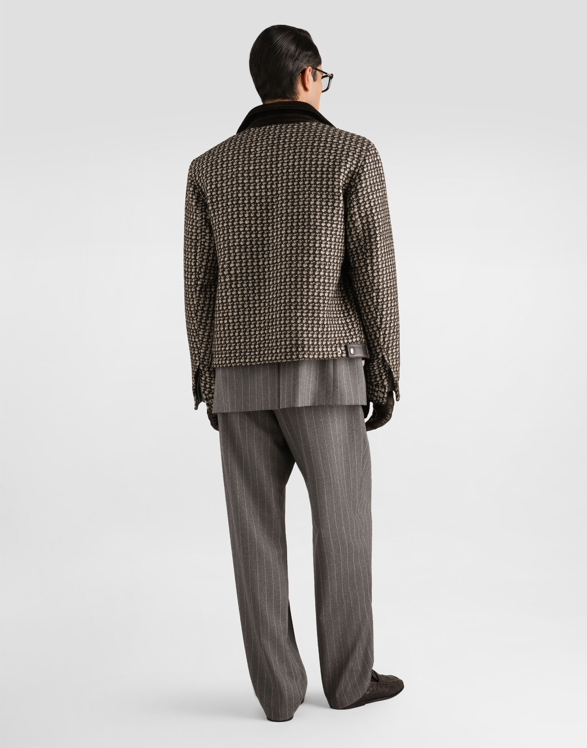 Pinstripe virgin wool trousers - thumbnail 3