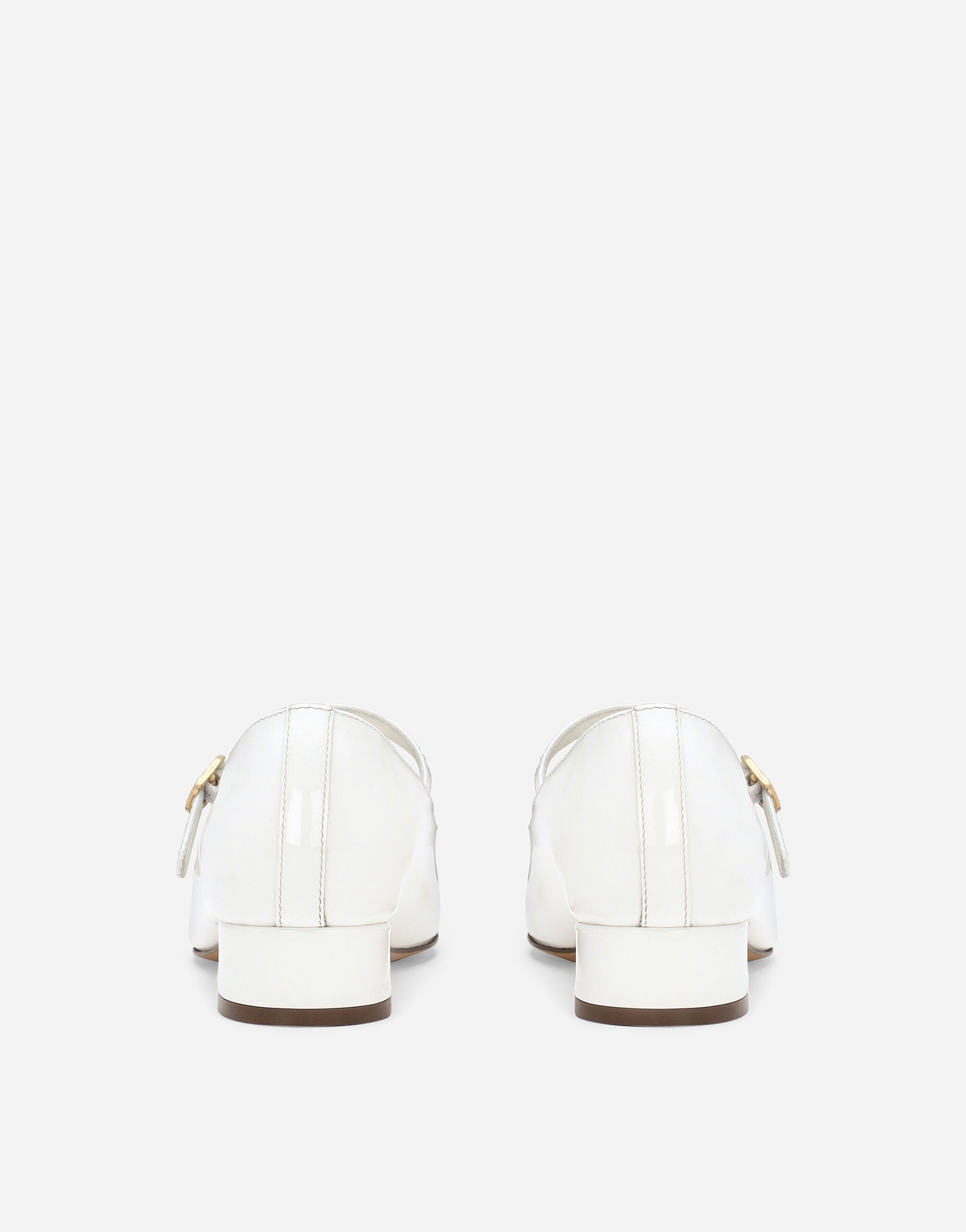 White patent leather flats hot sale
