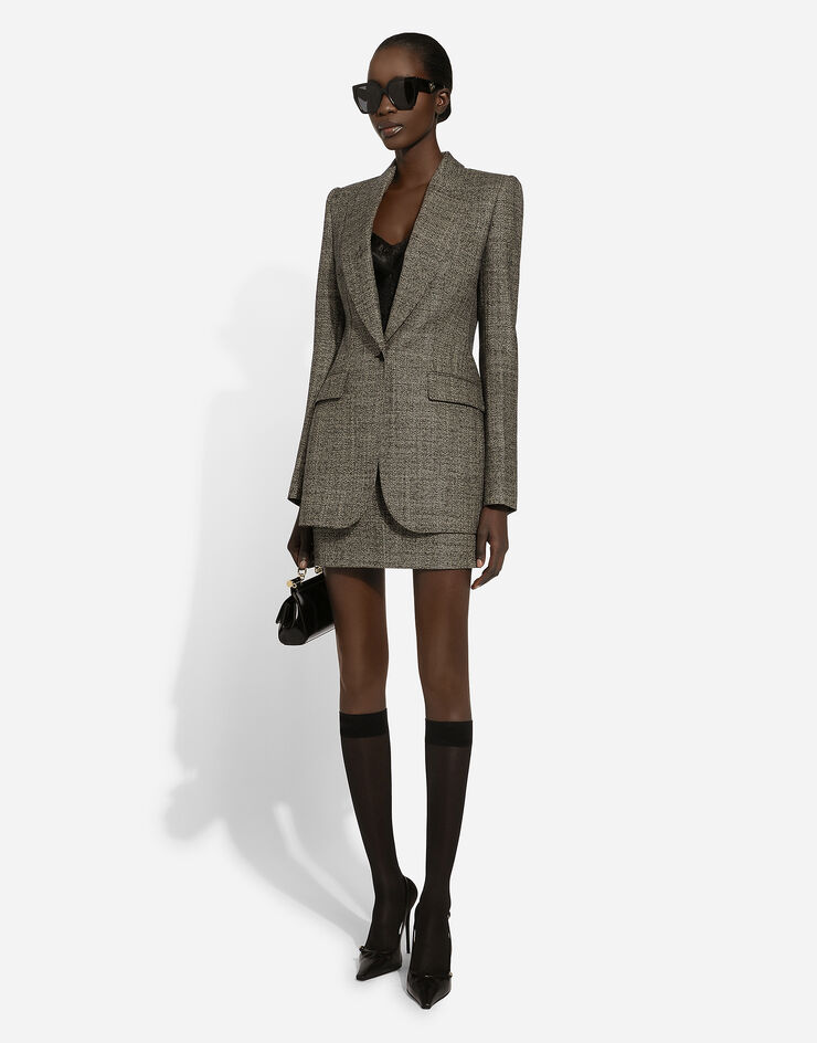 Dolce & Gabbana Single-breasted wool micro-tweed Turlington jacket Multicolor F29ZTTFM2G4