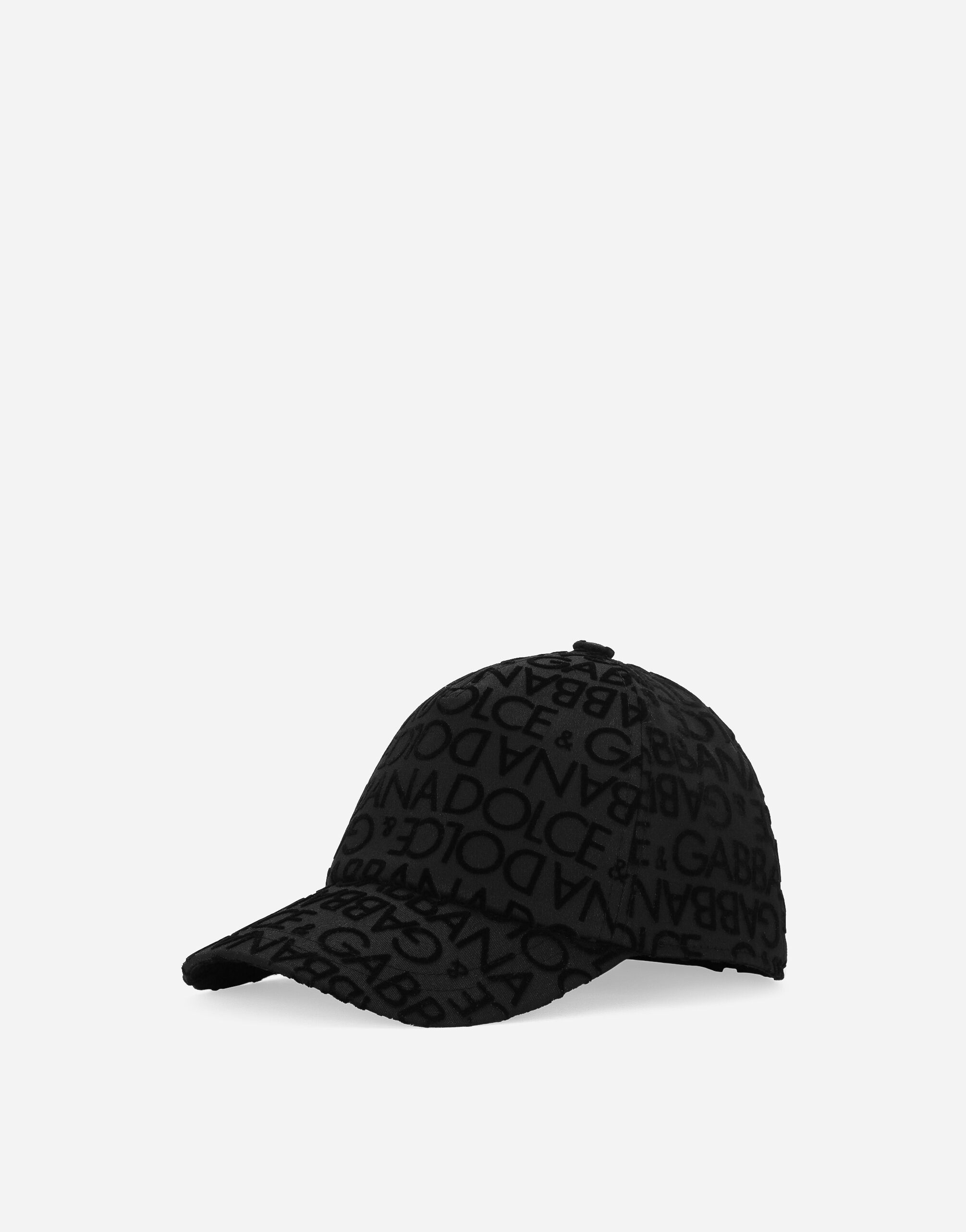 Cotton baseball cap with logo print in Black for Boys Dolce Gabbana US