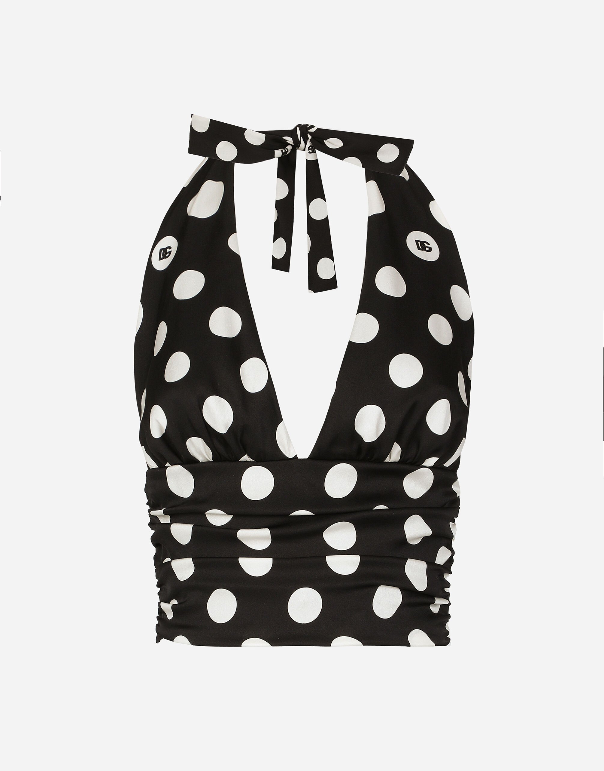 シモンズグランドセール with top charmeuse Polka-dot plunging US Dolce&Gabbana®  | Women for Print in neckline トップス