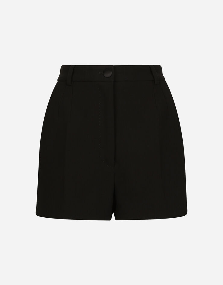 Dolce & Gabbana Shorts en crepé doble de lana Negro FTC3BTFUM07