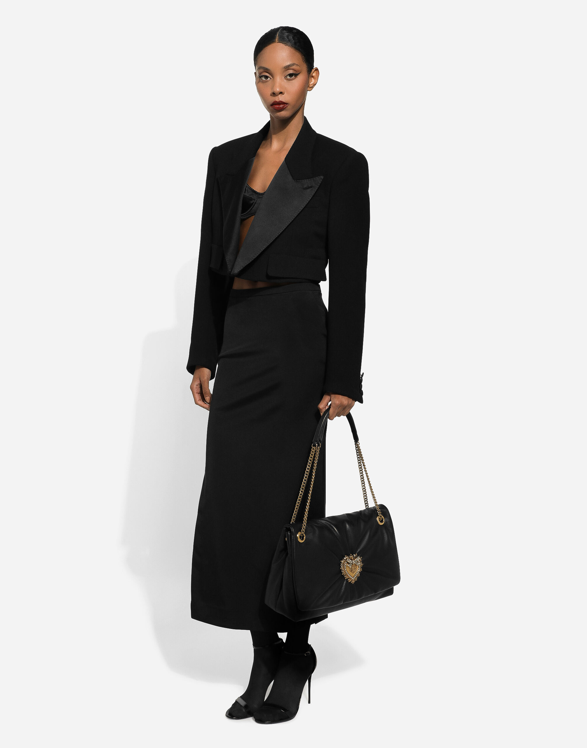 Dolce & Gabbana デボーション ソフト ラージ ショルダーバッグ ブラックのウィメンズ Large Devotion Soft shoulder bag