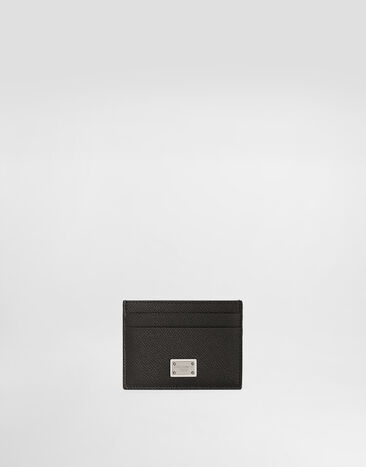 Dolce & Gabbana Tarjetero en piel de becerro Dauphine Gris BP0330AG219