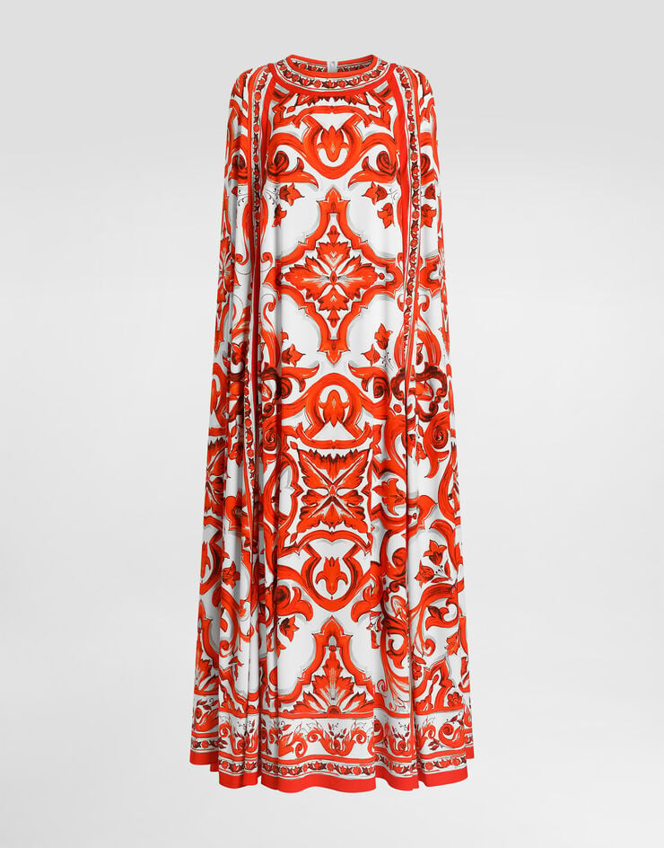 Dolce & Gabbana Majolica-print charmeuse dress Dolce & Gabbana Majolica-print charmeuse dress Multicolor F614YTGDDRJ