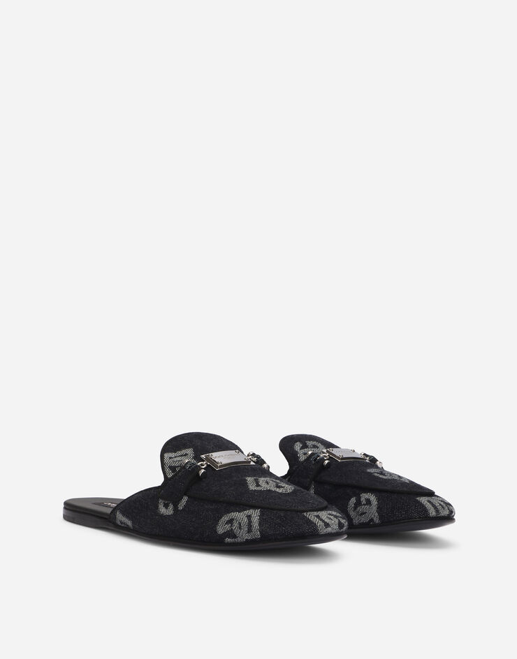 Dolce & Gabbana Denim slippers with logo Blue A80311AH438