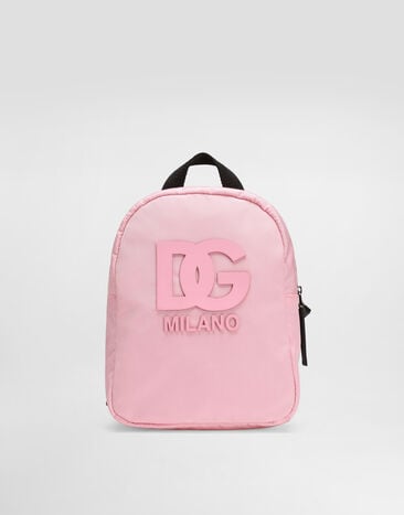 Dolce & Gabbana Nylon backpack with DG rubber patch Pink EM0141AU927