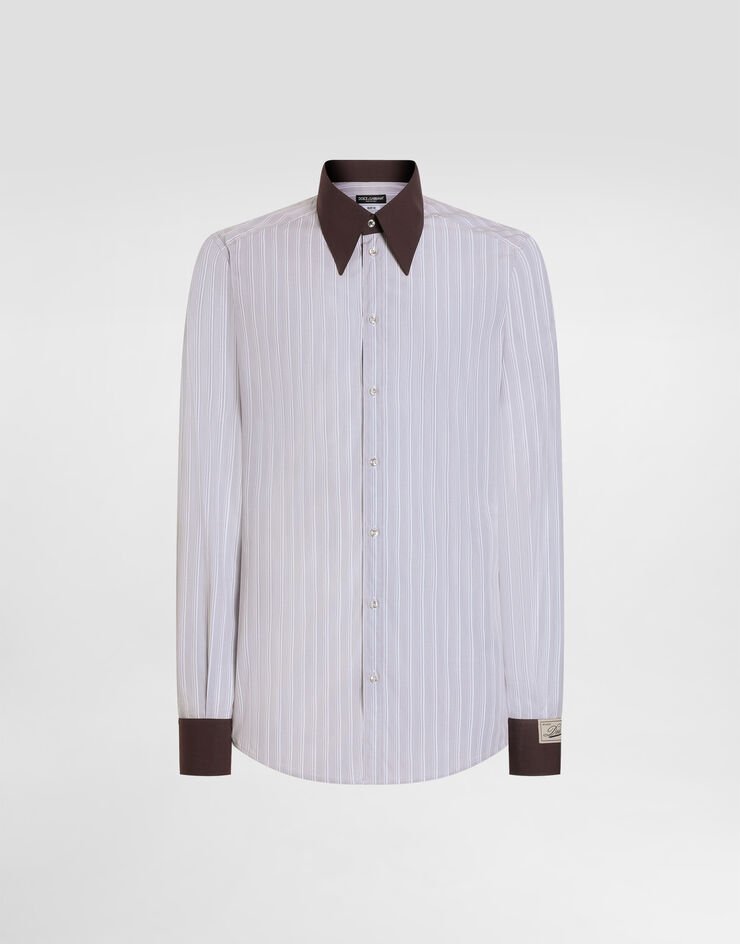 Dolce & Gabbana Striped cotton poplin gold shirt Multicolor G5OD6TFR50E