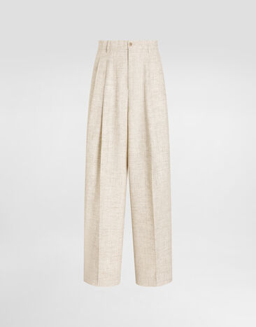 Dolce & Gabbana Tweed-effect linen and viscose trousers Dolce & Gabbana Tweed-effect linen and viscose trousers Multicolor GP20WTHUMWB
