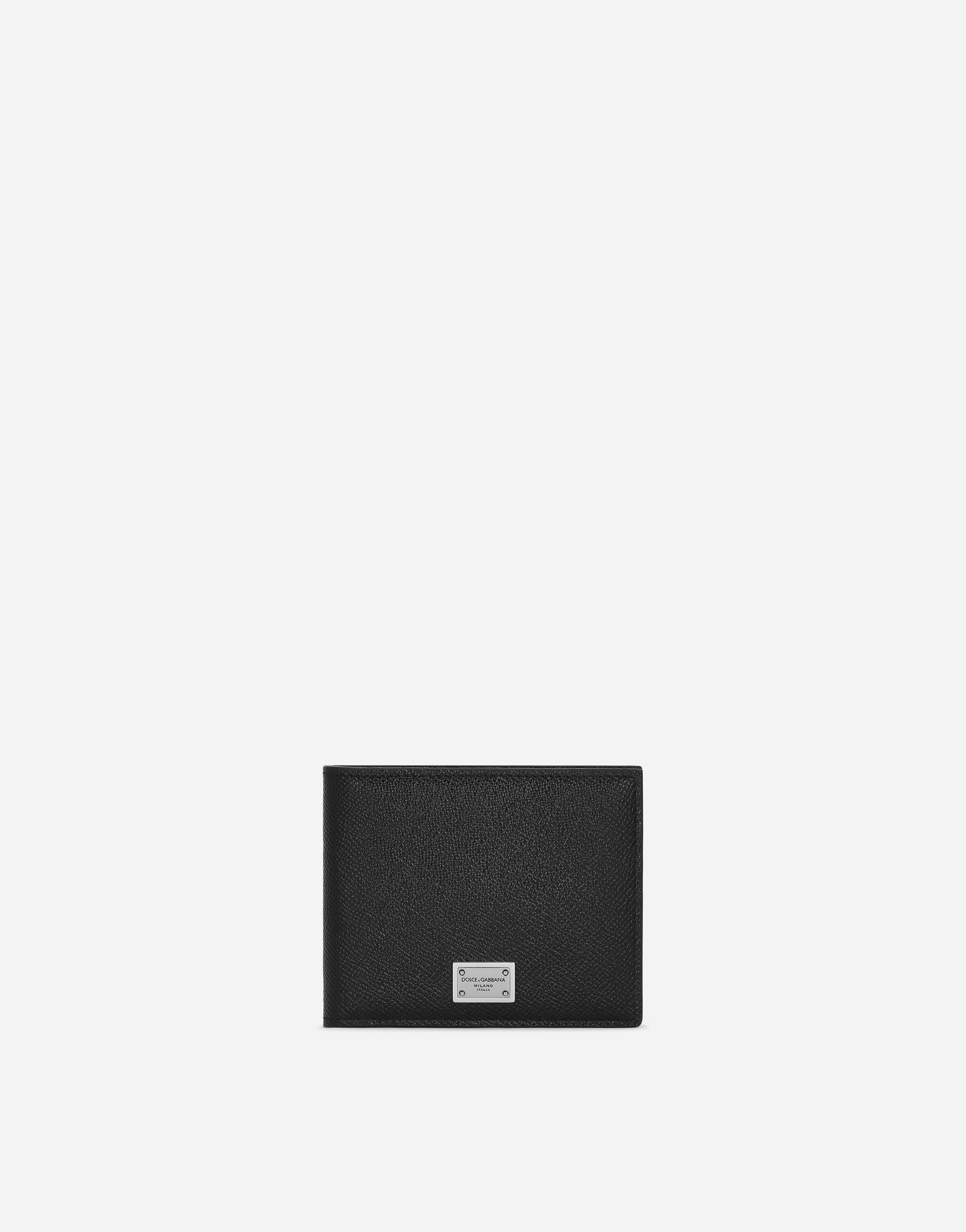 Dolce & Gabbana Calfskin wallet with coin pocket and logo tag Black BP0330AT489