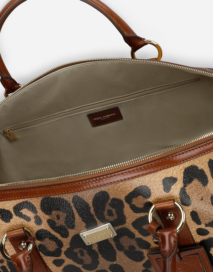 Dolce & Gabbana حقيبة سفر متوسطة كريسبو بطبعة فهد وبطاقة موسومة متعدد الألوان BB2206AW384