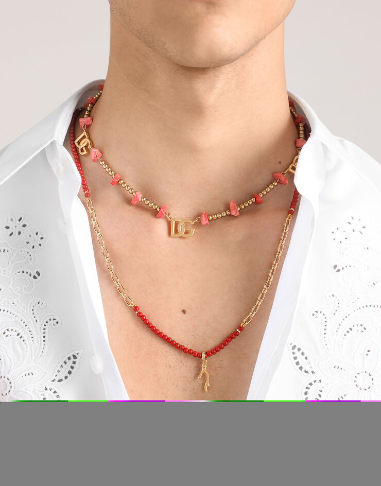 Dolce & Gabbana Metal necklace with gemstones and charms Gold WNO5C3W1111