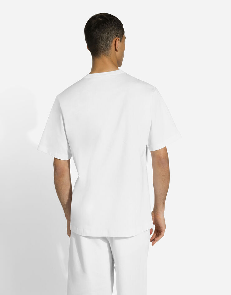 Dolce & Gabbana Cotton T-shirt with branded tag White G8PN9TG7NTW