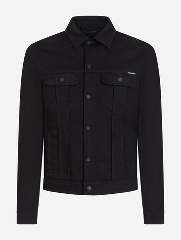 Dolce & Gabbana Washed black stretch denim jacket Black GY07CDG8CN9