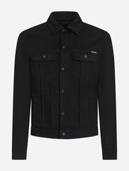 Dolce & Gabbana Washed black stretch denim jacket Black GY07CDG8KN4