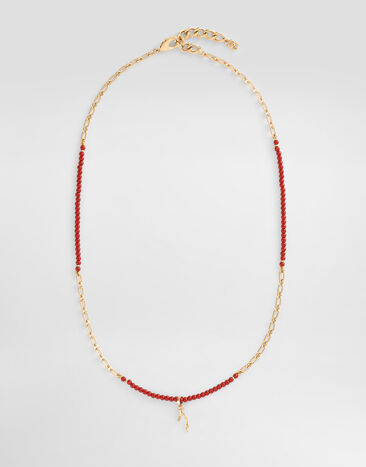 Dolce & Gabbana Metal necklace with gemstones and charms Gold WNO5C3W1111