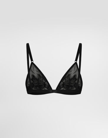 Dolce & Gabbana Lace and tulle soft-cup triangle bra Black O1A58TON02W