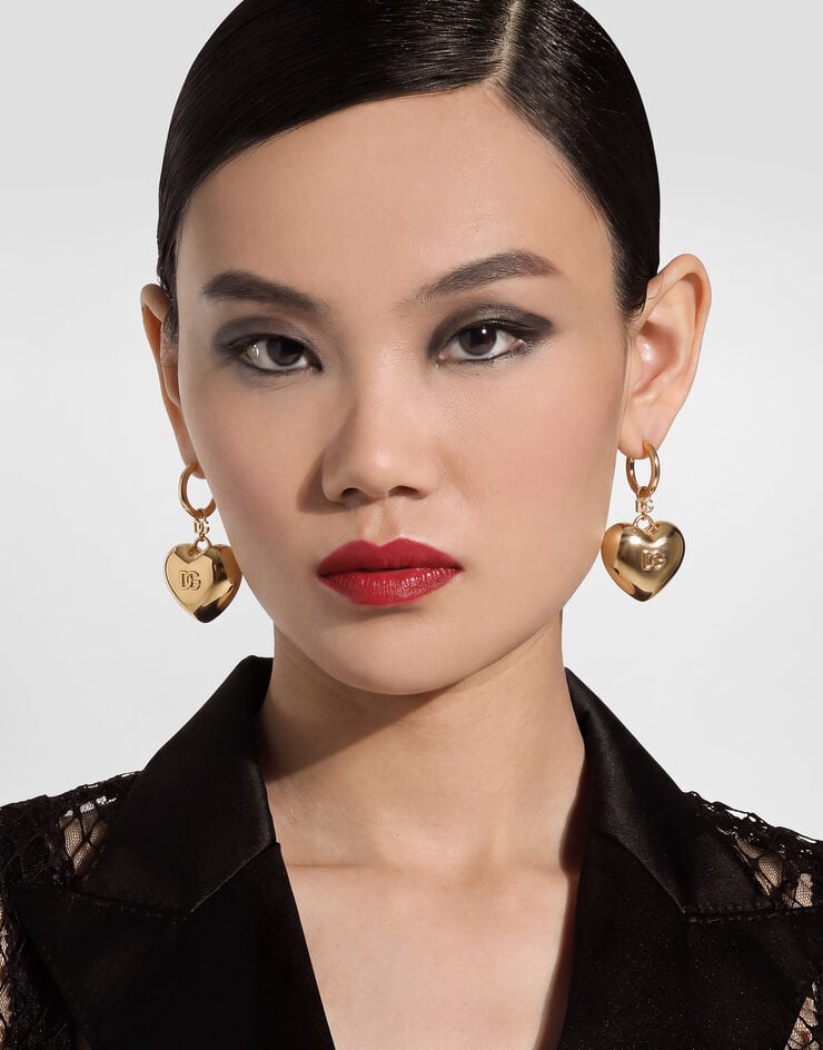 Dolce & Gabbana Heart drop earrings with DG logo Dolce & Gabbana Heart drop earrings with DG logo Gold WEQ8S1W1111