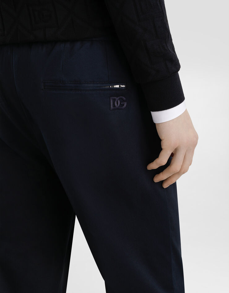 Dolce & Gabbana Stretch cotton gabardine jogging trousers Blue GYACEZFUFNV