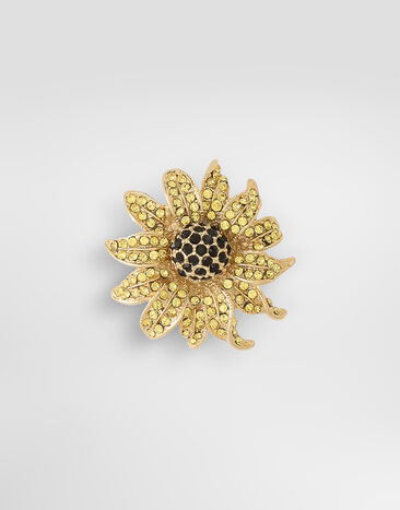 Dolce & Gabbana Broche fleur Sartoria avec strass Gold WPS1F6W1111