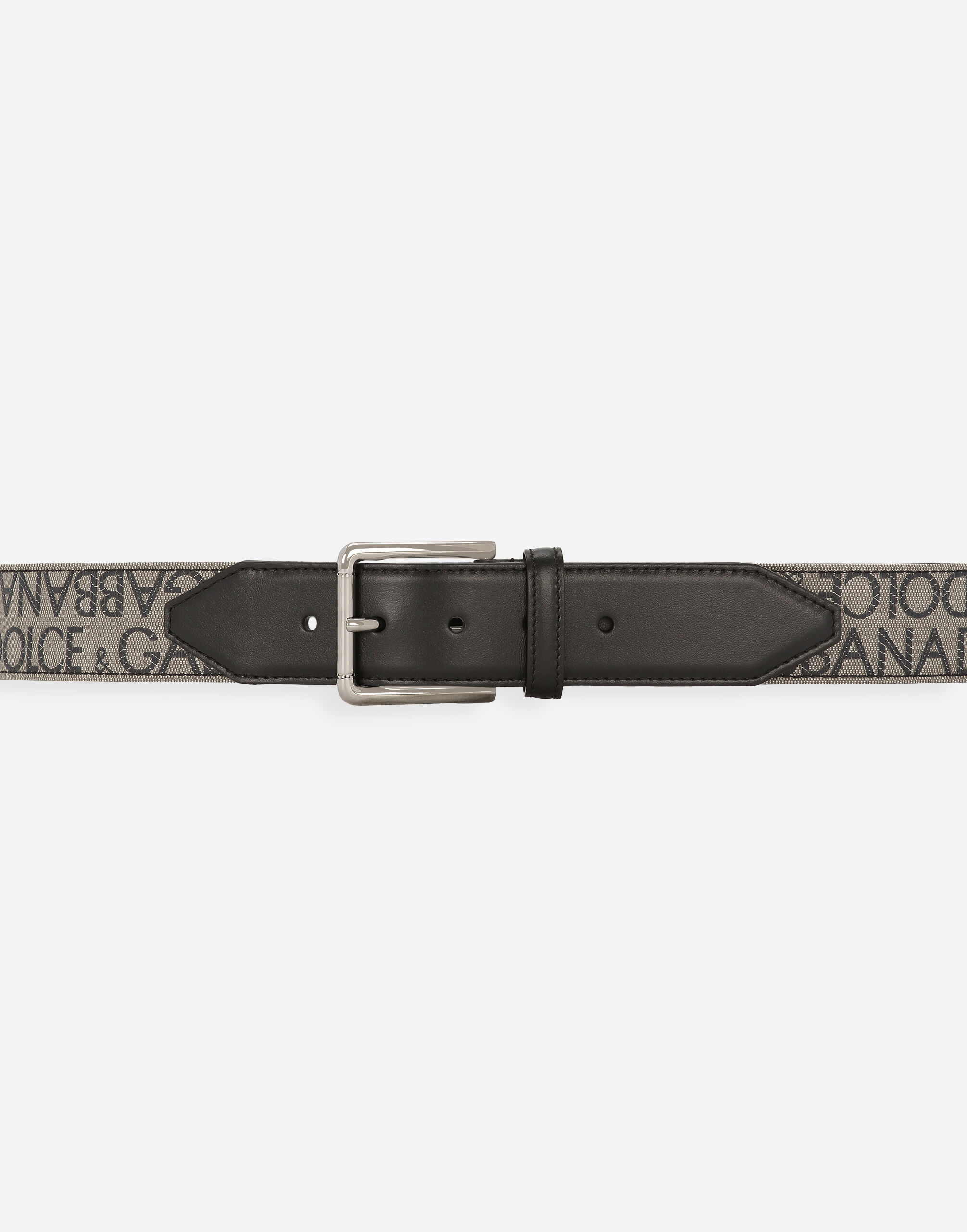Calfskin and jacquard belt in Multicolor for Dolce Gabbana US