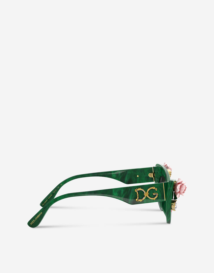 Dolce & Gabbana Lunettes de soleil Tropical rose Vert VG436BVP08G