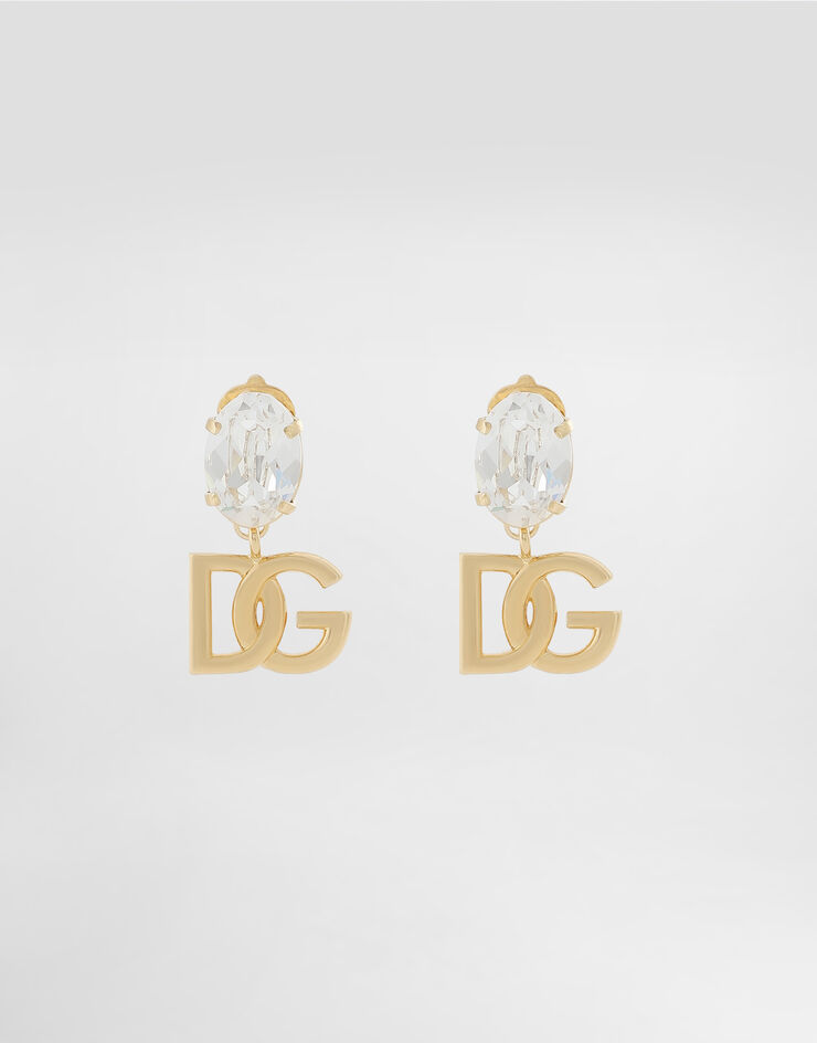Dolce & Gabbana Ohrringe mit Strasssteinen und DG-Logo Gold WEO8S1W1111