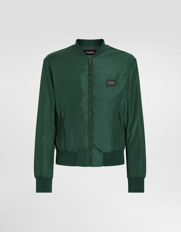 Dolce & Gabbana Nylon jacket with branded tag Black G036CTFUSXS