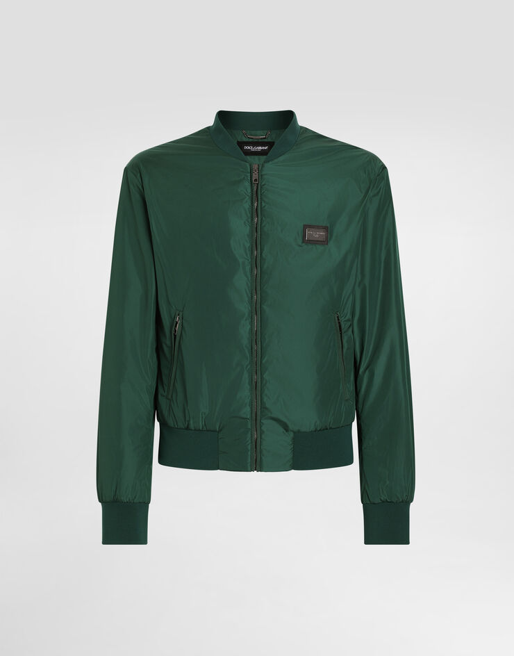 Dolce&Gabbana Nylonjacke mit Logoplakette Mehrfarbig G9ABPTG7F2J