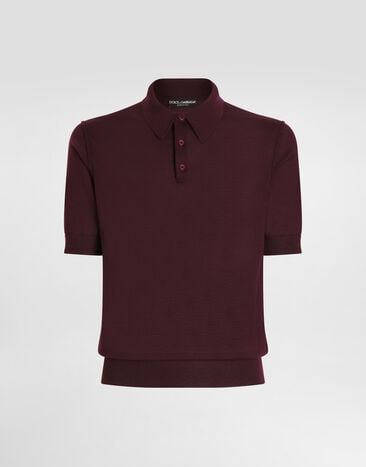 Dolce & Gabbana Fine-gauge cashmere polo shirt Bordeaux GXZ02TJBW05