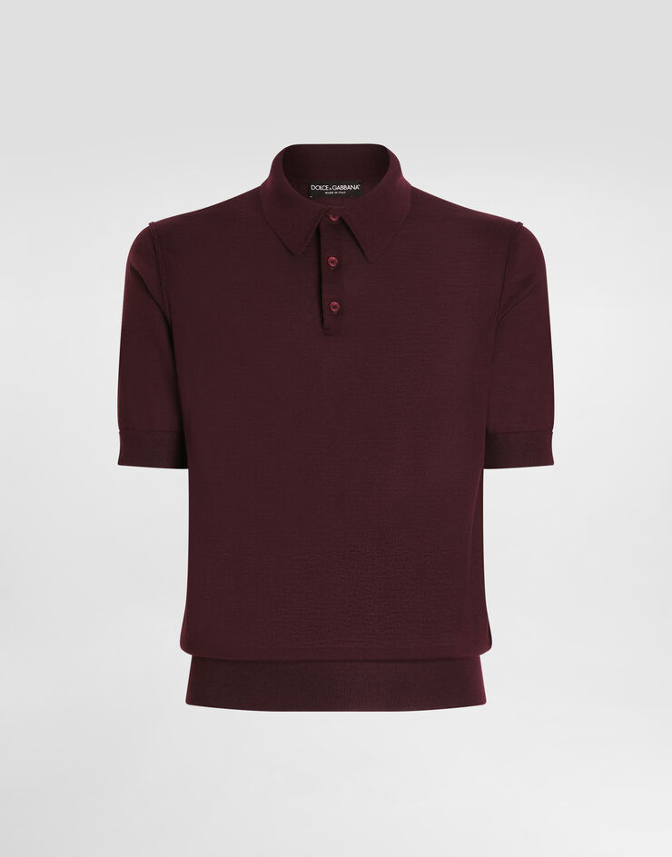 Dolce & Gabbana Fine-gauge cashmere polo shirt Bordeaux GXZ02TJBW05