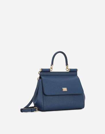 Dolce & Gabbana Small Sicily handbag in dauphine calfskin Blue BB6003A1001