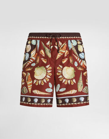 Dolce & Gabbana Shell-print medium swim boxer shorts Multicolor M4F50TFIM6Z