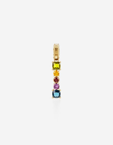 Dolce & Gabbana Rainbow alphabet I 18 kt yellow gold charm with multicolor fine gems Yellow gold WAPR1GWMIX2