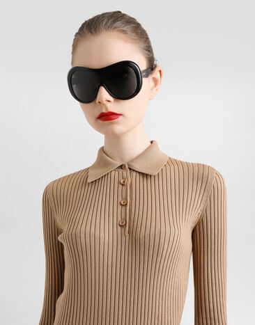Dolce & Gabbana Ribbed wool pullover Beige FXZ39TJDVDC