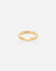 Dolce & Gabbana Love yellow gold rossary band with studs and brushed cross Gold WRLK1GWIE01