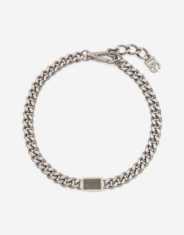 Dolce & Gabbana Collar con placa con logotipo Plateado WNQ5M2W1111