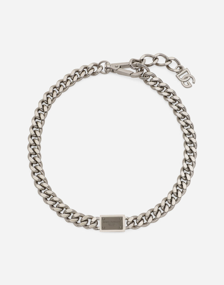 Dolce & Gabbana Collar con placa con logotipo Plateado WNQ5M2W1111