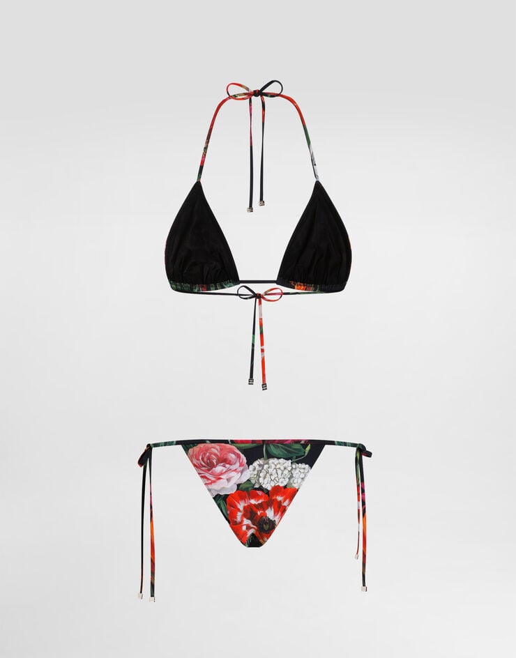 Dolce & Gabbana Flower-print triangle bikini Print O8A02JFSGXA