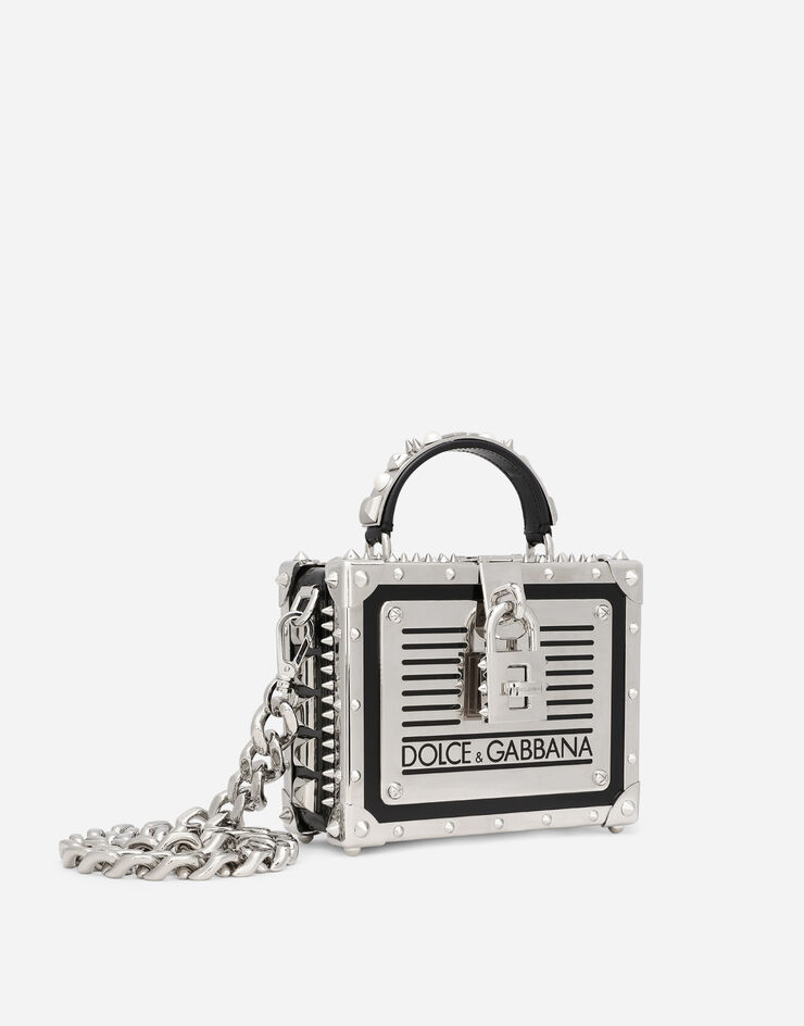 Dolce & Gabbana Tasche Dolce Box aus glänzendem Kalbsleder mit Nieten Mehrfarbig BB5970AC971
