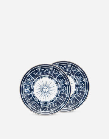 Dolce & Gabbana Set 2 Porcelain Bread Plates Multicolor TC0S02TCANM