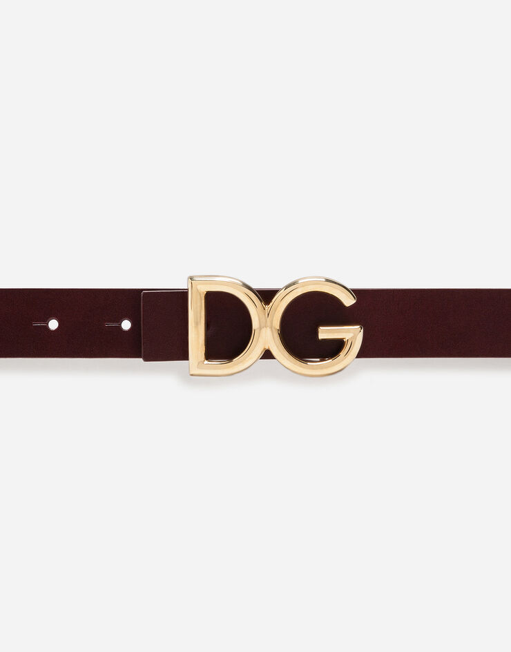 Dolce & Gabbana Dauphine leather belt Bordeaux BC4250AC493