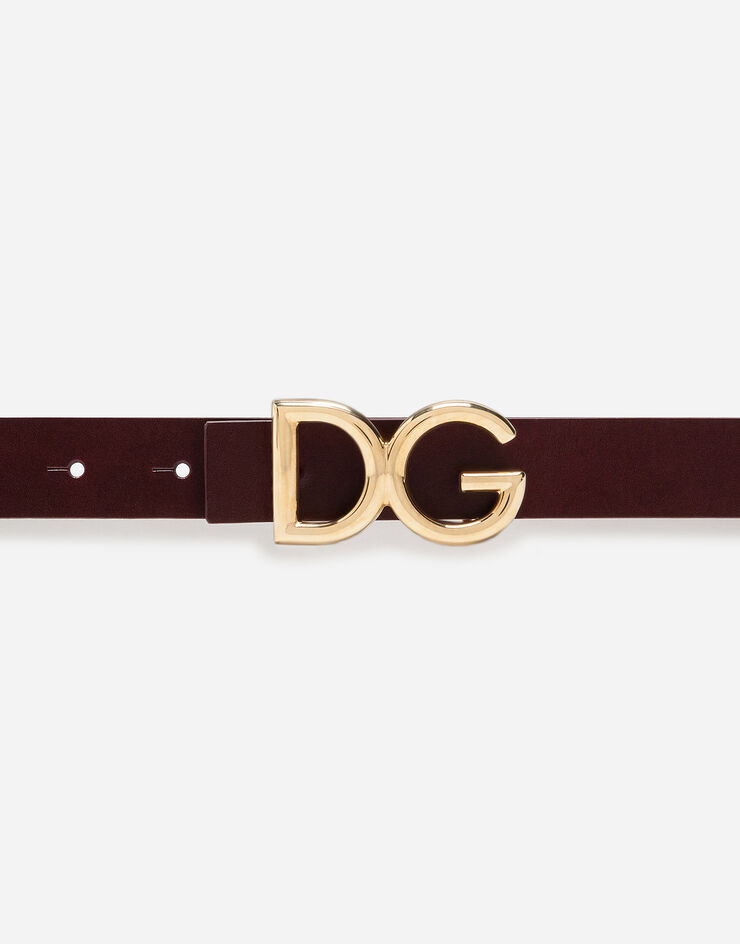 Dolce & Gabbana Cintura in pelle dauphine Bordeaux BC4250AC493