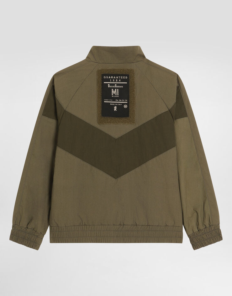 Dolce & Gabbana Poplin and nylon sweatshirt with logo tape Multicolor L4JWNDG7PTU