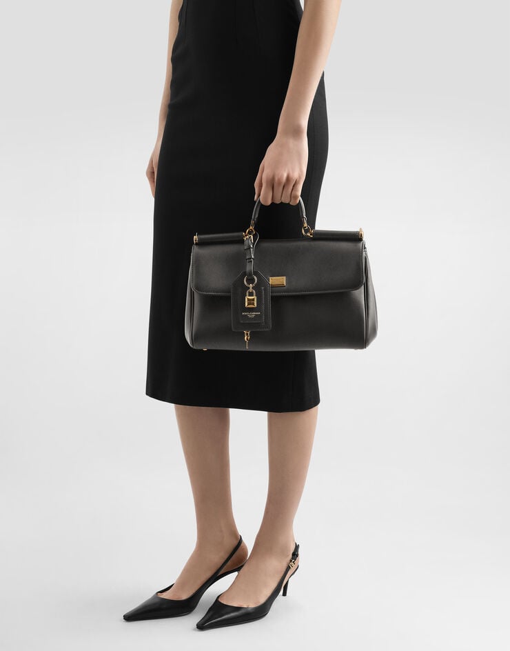 Dolce & Gabbana My Sicily handbag in plongé calfskin Black BB7782B7321