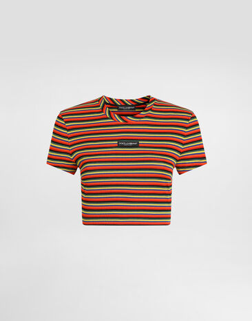 Dolce & Gabbana Striped jersey t-shirt Multicolor F8V95TFB7DL