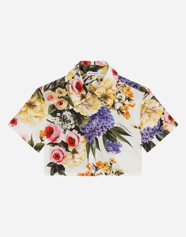 Dolce & Gabbana Camisa de popelina con estampado de jardín Imprima L56S10HS5Q5